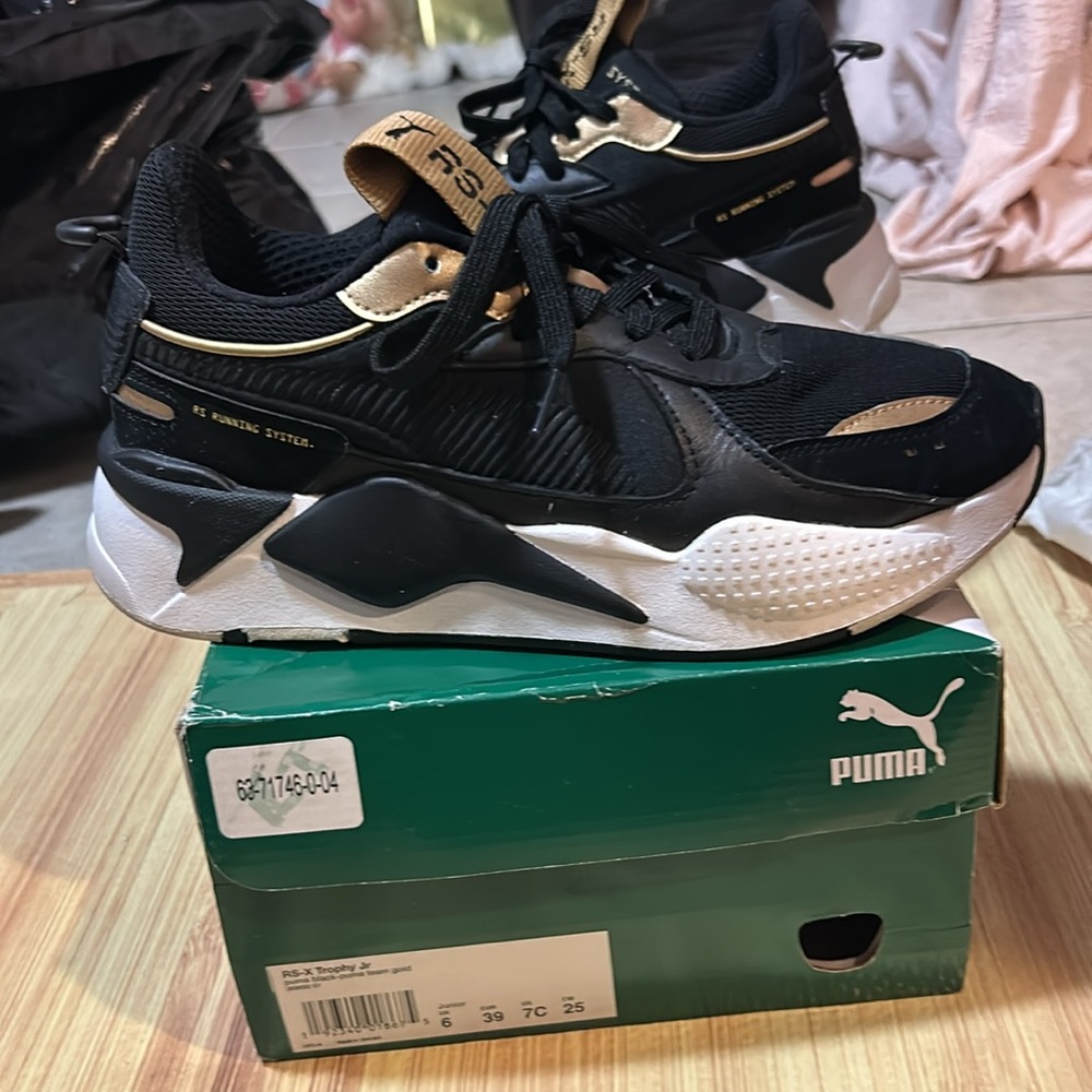 Juniors PUMA RS-X TROPHY JR Black Trainers 369692 01 -US 6